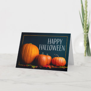 Happy Halloween Pumpkins Still Life Photograph  Holiday Card