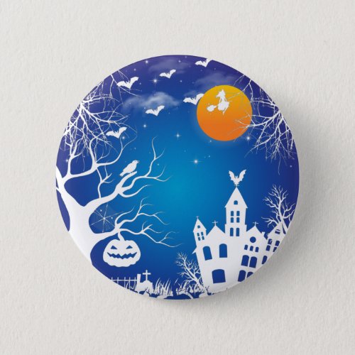 happy halloween pumpkins witches haunted house T_S Button