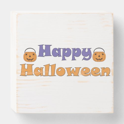 Happy Halloween Pumpkins Wooden Box Sign