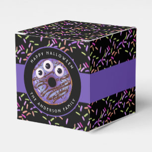 Happy Halloween Purple Blue Monster Donut Favor Boxes