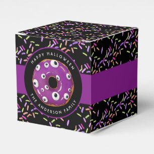 Happy Halloween Purple Googley Monster Donut Favor Boxes