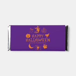 Happy Halloween purple orange custom funny cute Hershey Bar Favors