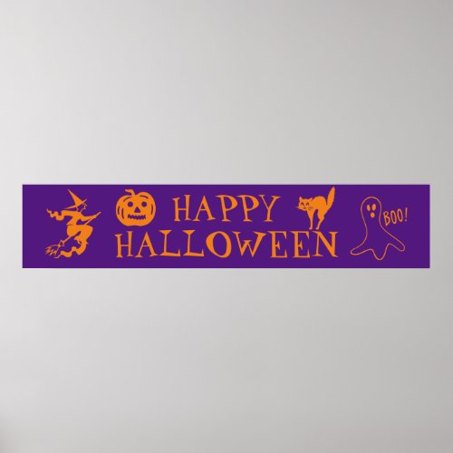 Happy Halloween purple orange spooky Poster