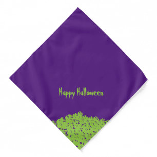 Happy Halloween purple skeletons pile funny spooky Bandana