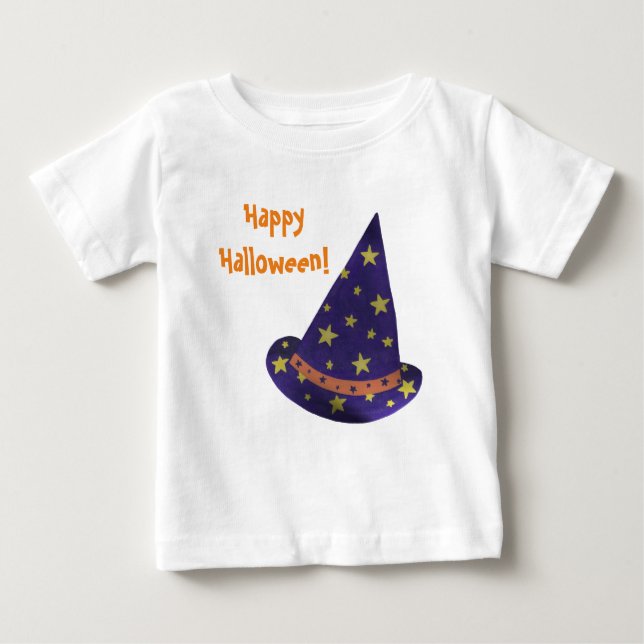 Happy Halloween Purple Wizard Hat Toddler Shirts (Front)