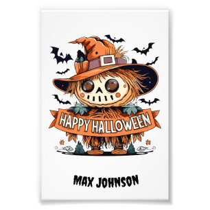Happy Halloween - Quotes Orange Black Photo Print