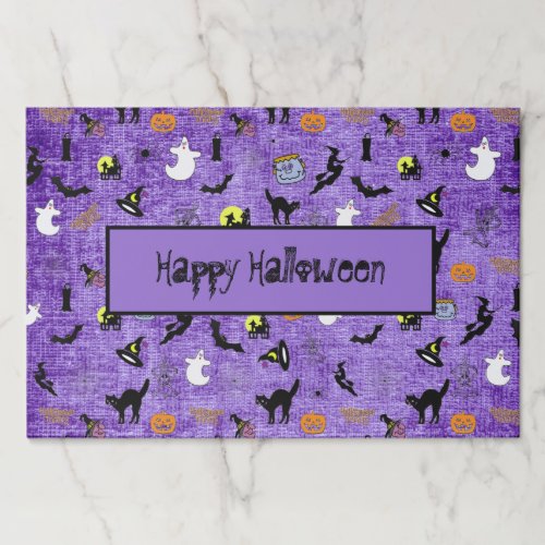 Happy Halloween Random Iconic Pattern Purple Paper Pad