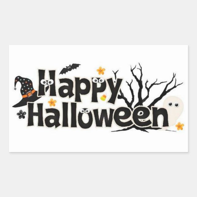 Happy Halloween Rectangular Sticker (Front)