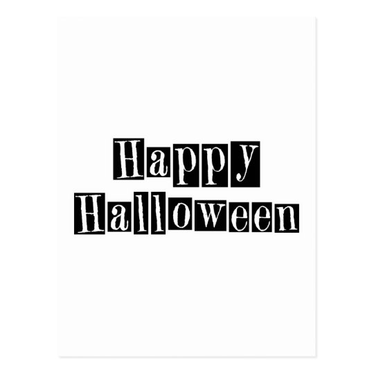 Happy Halloween Retro Blocks Postcard
