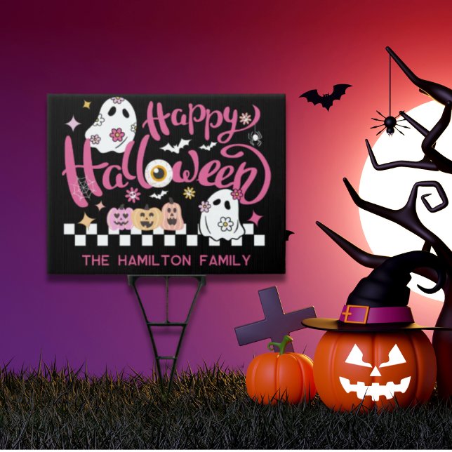 Happy Halloween Retro Boho Ghosts Sign (Creator Uploaded)