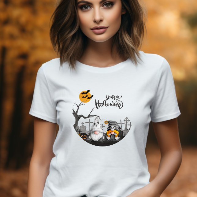 Happy Halloween Retro Gnomes in Cemetery T-Shirt (Creator Uploaded)