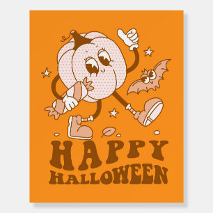 Happy Halloween Retro Polka Dot Pumpkin Foam Board