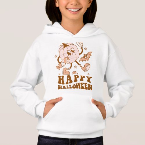 Happy Halloween Retro Polka Dot Pumpkin Hoodie