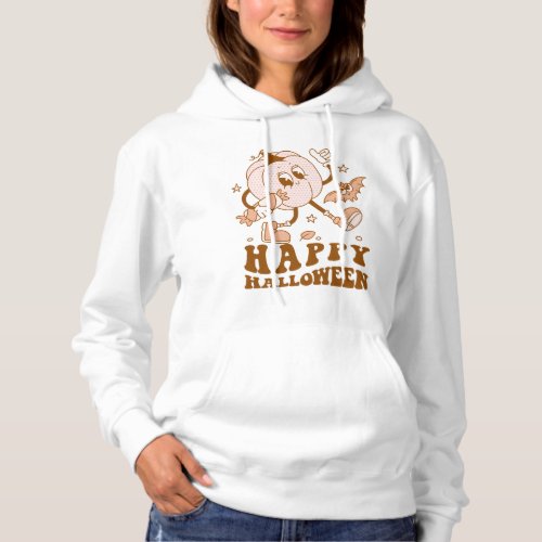 Happy Halloween Retro Polka Dot Pumpkin Hoodie