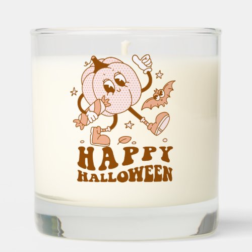 Happy Halloween Retro Polka Dot Pumpkin Scented Candle