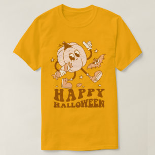 Happy Halloween  Retro Polka Dot Pumpkin T-Shirt
