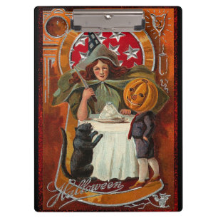 Happy Halloween Retro Poster Clipboard