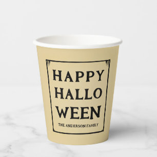 happy halloween retro style paper cups