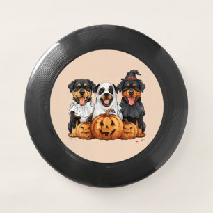 Happy Halloween Rottweiler Dogs Jack O Lantern Wham-O Frisbee