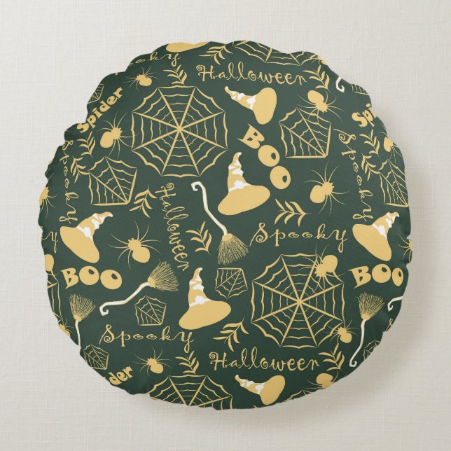 Happy Halloween Round Pillow (Front)