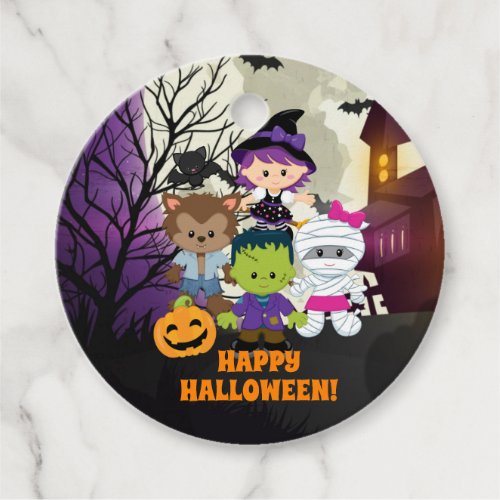 Happy Halloween Round Tags for Kids