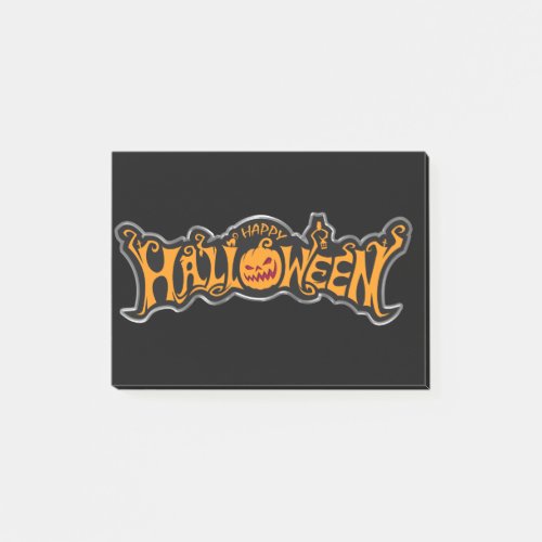 Happy Halloween Ruby Eye Pumpkin Silver Frame Post_it Notes