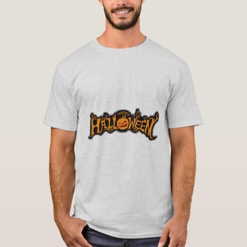 Happy Halloween Ruby Eye Pumpkin Silver Frame T_Shirt