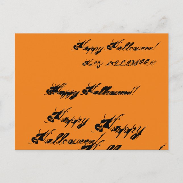 Happy Halloween rustic ink cursive script Wrapping Postcard (Front)