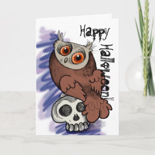 Happy Halloween Scardy Owl Skullcards Card