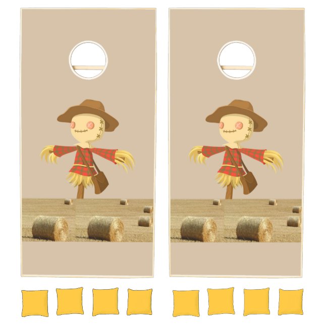 Happy Halloween Scarecrow Cornhole Set  (Set)