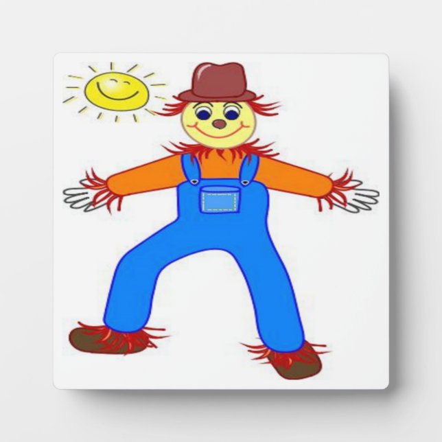 "HAPPY HALLOWEEN" SCARECROW PLAQUE (Front)