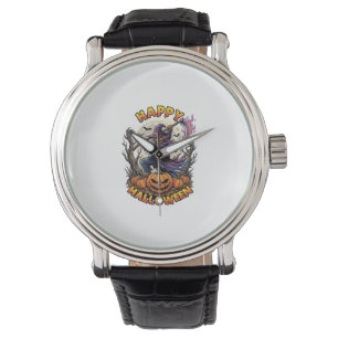 Happy Halloween Scarecrow Reaper Flaming Scythe Fu Watch