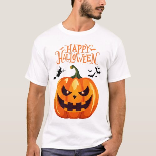 Happy Halloween Scary and Spooky Pumpkin  T_Shirt