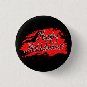 Happy Halloween scary black pin, bloody Accessory Button