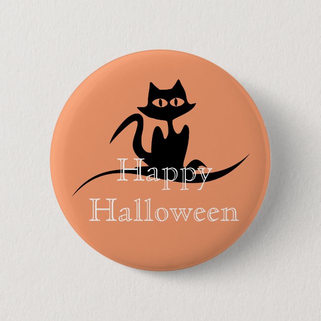 Happy Halloween Scary Cat Button (Front)