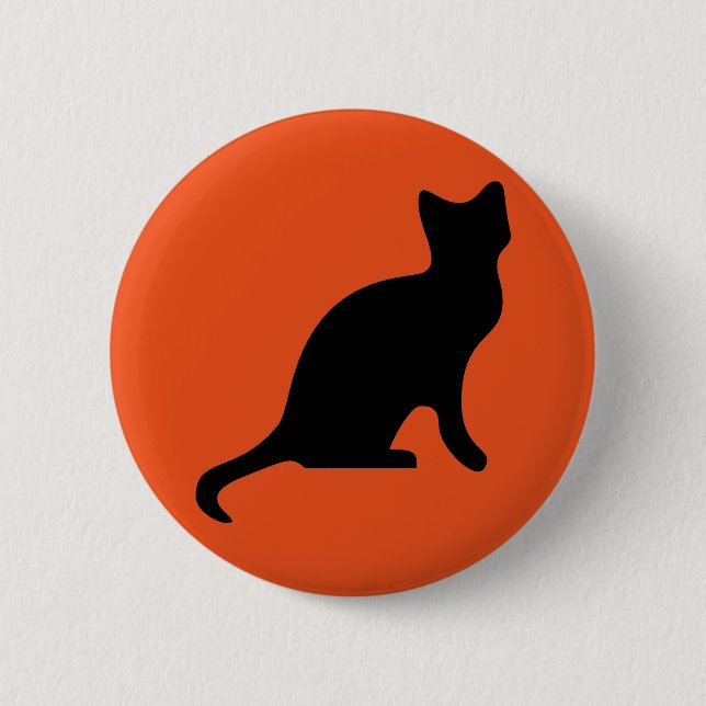 Happy Halloween Scary Cat Button (Front)