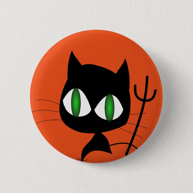 Happy Halloween Scary Cat Button (Front)