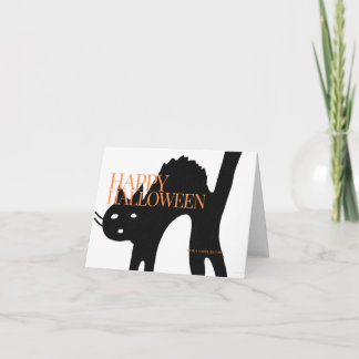Happy Halloween Scary Cat Halloween Card