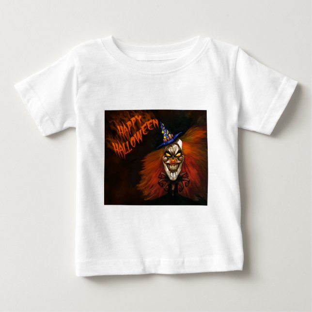 Happy Halloween Scary Clown Baby T-Shirt (Front)