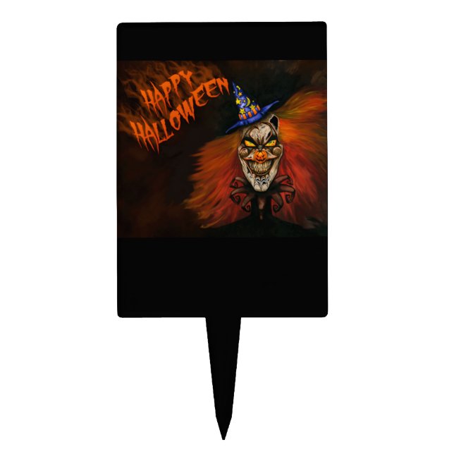 Happy Halloween Scary Clown Cake Topper (Front)