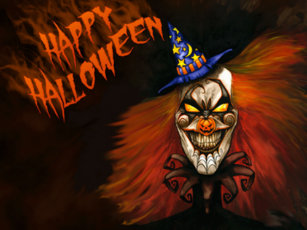 Happy Halloween Scary Clown Doormat