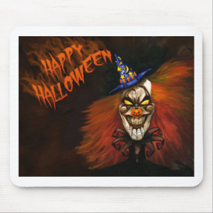Happy Halloween Scary Clown Mouse Pad