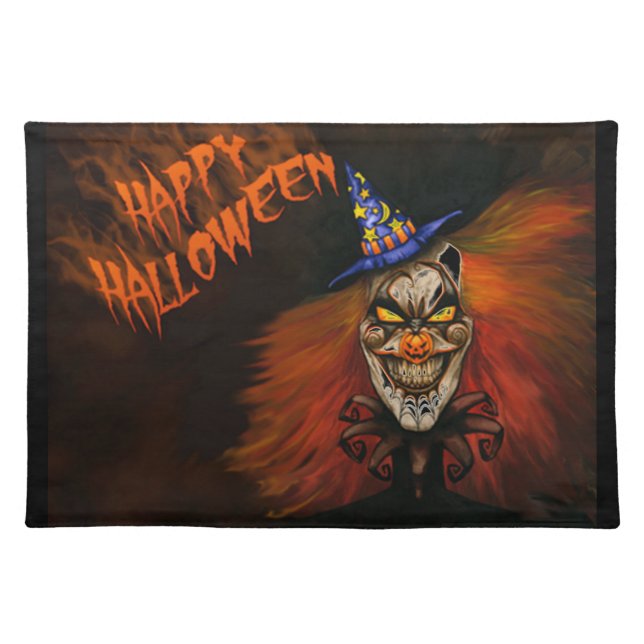 Happy Halloween Scary Clown Placemat (Front)