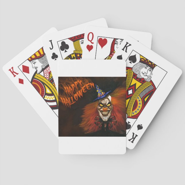 Happy Halloween Scary Clown Poker Cards (Back)