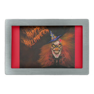 Happy Halloween Scary Clown Rectangular Belt Buckle