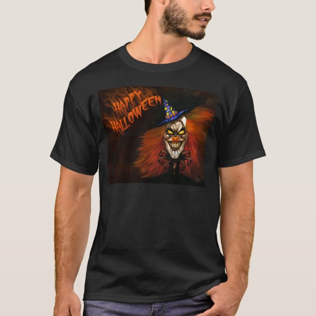Happy Halloween Scary Clown T-Shirt (Front)