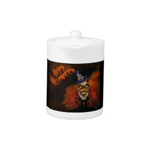 Happy Halloween Scary Clown Teapot