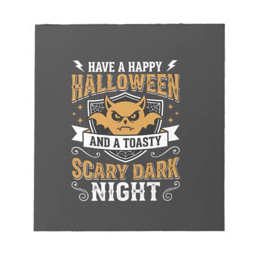 Happy Halloween Scary Dark Night Vector Design Notepad