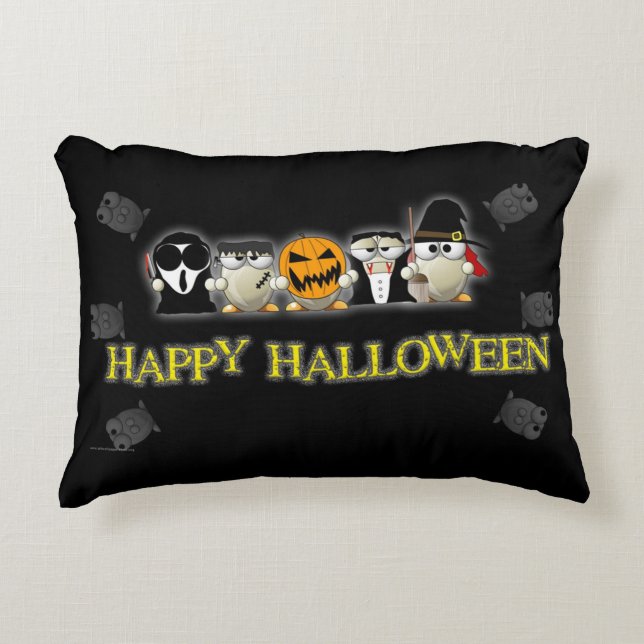 Happy Halloween Scary Friends Decorative Pillow (Front)