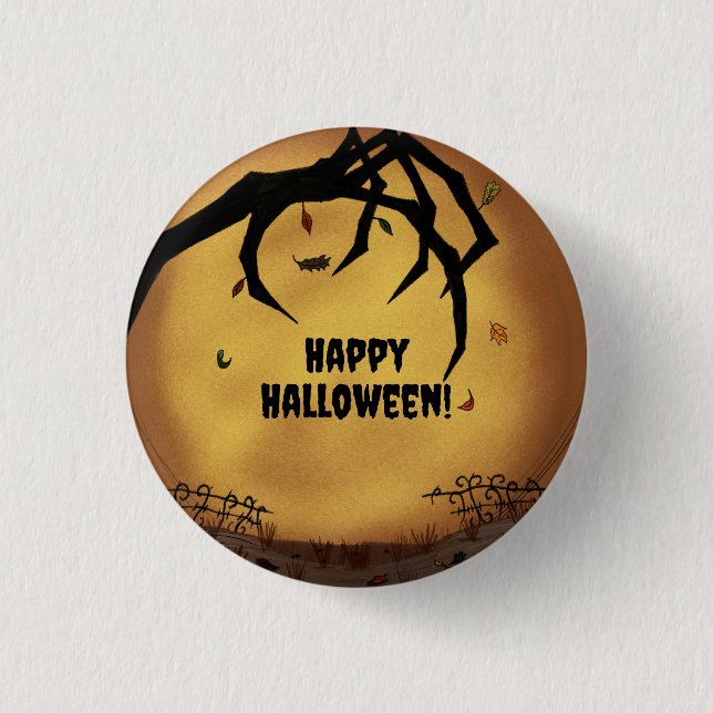 Happy Halloween Scary Hand Button (Front)